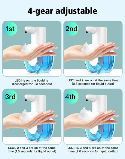 Distributeur automatique de savon mousse et gel 420 ml avec réservoir transparent