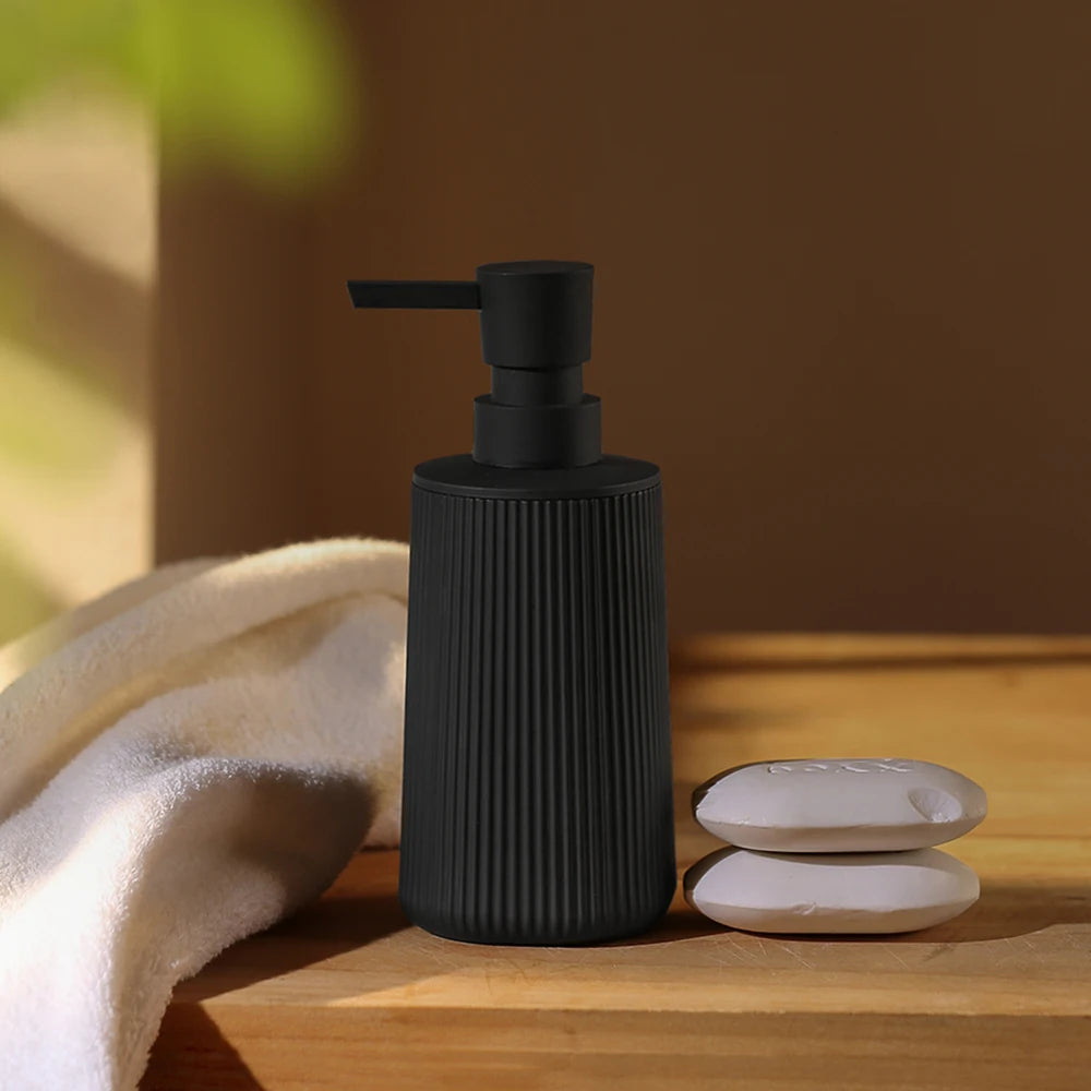 Distributeur Savon Rayé Mat Noir - 250ml