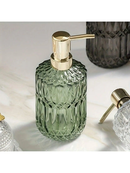 Distributeur Savon Verre Rechargeable Noir - 400ml