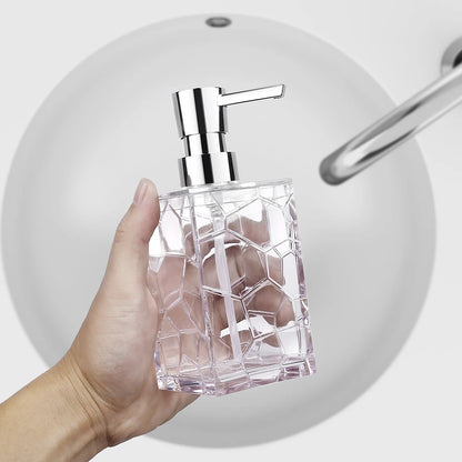 Distributeur Savon Acrylique Transparent Anti-Rouille Noir - 320ml