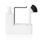 Set Distributeur Savon Cuisine Noir Blanc - Porte-Éponge et Porte-Serviette