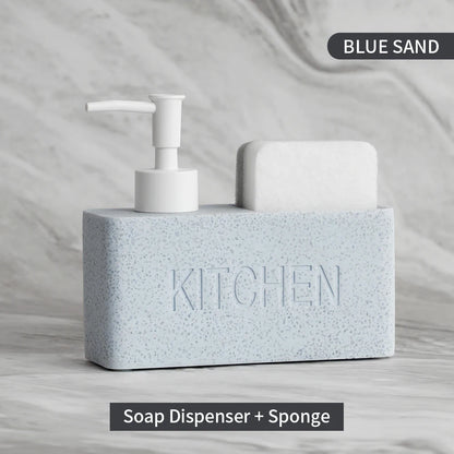 Set Distributeur Savon Cuisine Pierre Sable Blanc