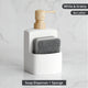 Set Distributeur Savon Cuisine Pierre Sable avec Éponge - 350ml