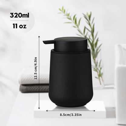 Distributeur Savon Liquide Noir Mat Minimaliste Blanc Doré - 320ml