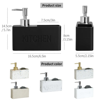 Set Distributeur Savon Cuisine Pierre Bleu Sable