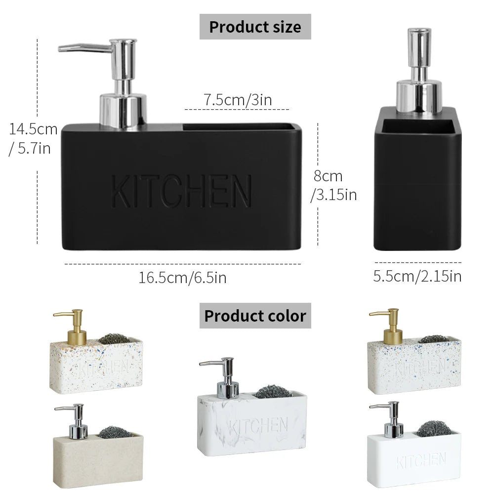 Set Distributeur Savon Cuisine Pierre Blanc Uni