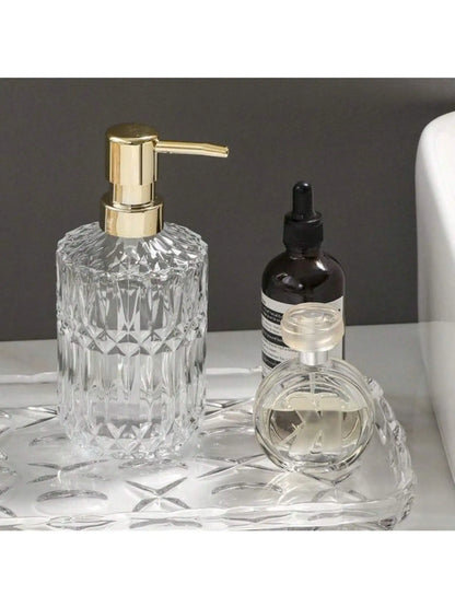 Distributeur Savon Verre Rechargeable Noir - 400ml