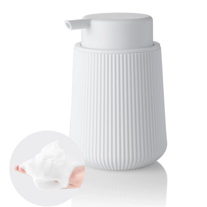 Distributeur Savon Mousse Noir Mat Rayé Blanc - 320ml
