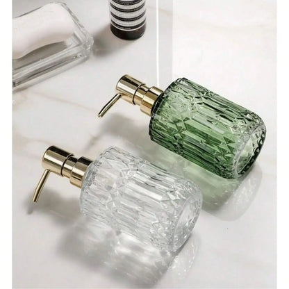Distributeur Savon Verre Rechargeable Noir - 400ml