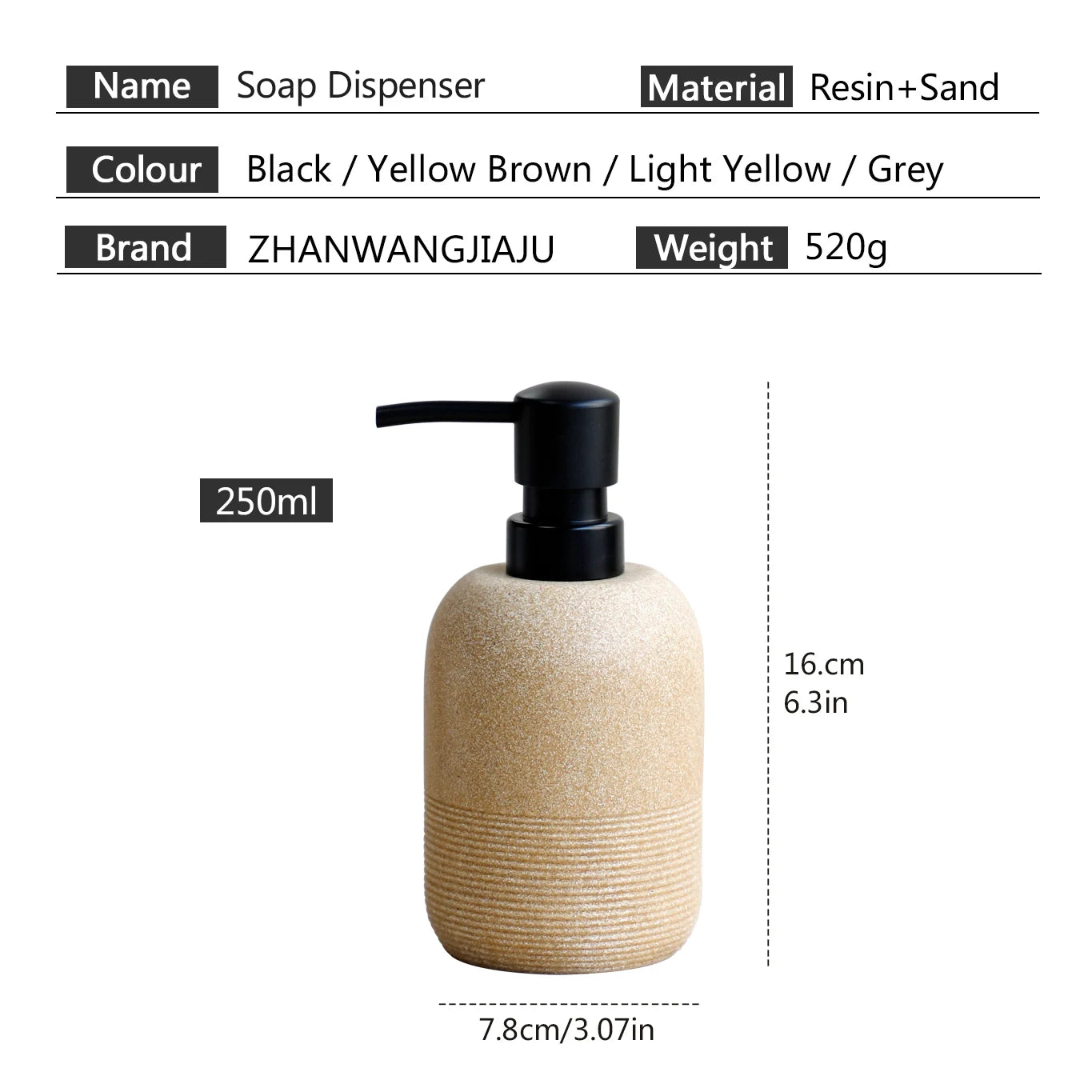 Distributeur Savon Rechargeable Jaune Clair - Cuisine Salle de Bain Douche