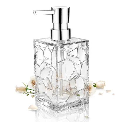 Distributeur Savon Acrylique Transparent Anti-Rouille Noir - 320ml