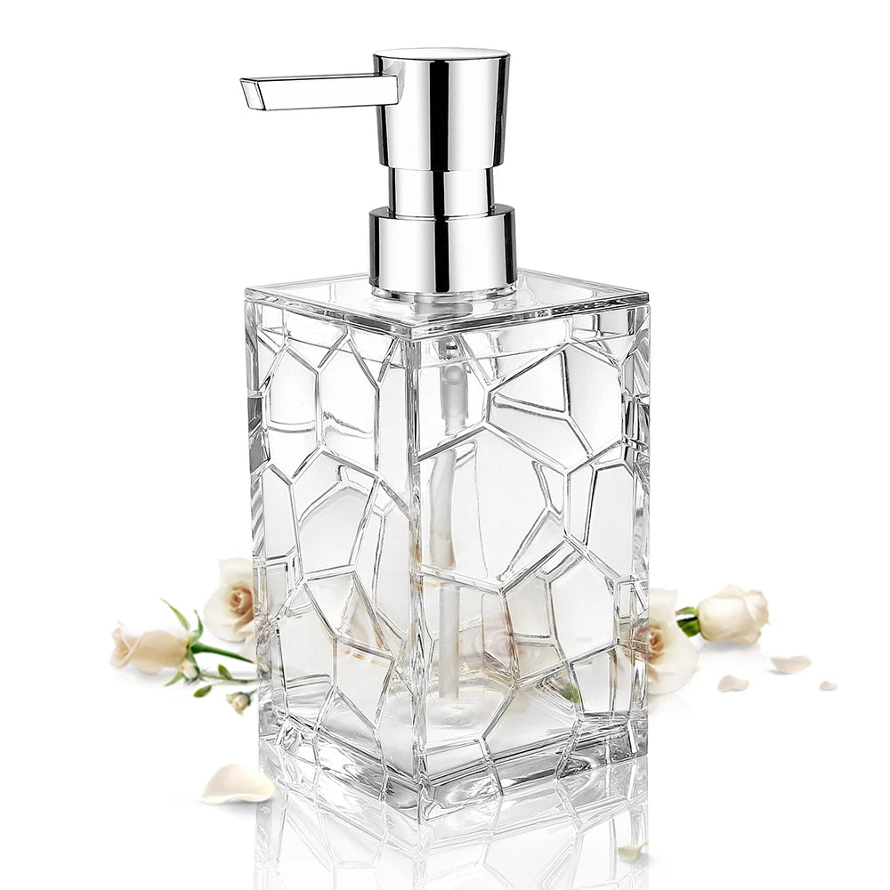Distributeur Savon Acrylique Transparent Anti-Rouille - 320ml