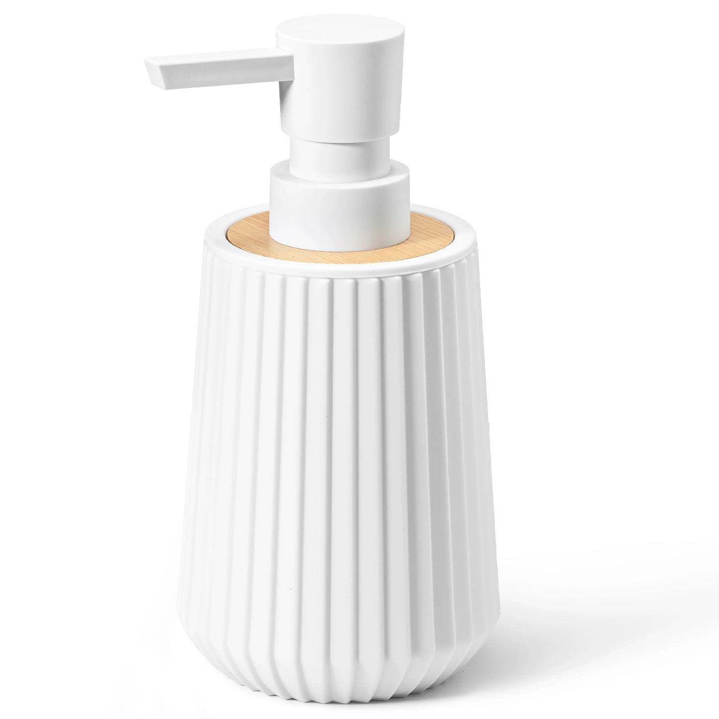 Distributeur Savon Noir Mat Rayé Finition Bambou - 250ml
