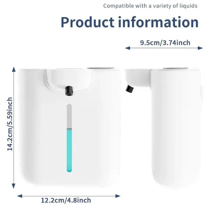 Distributeur Savon Automatique 500ml Blanc - Gel - Écran LED