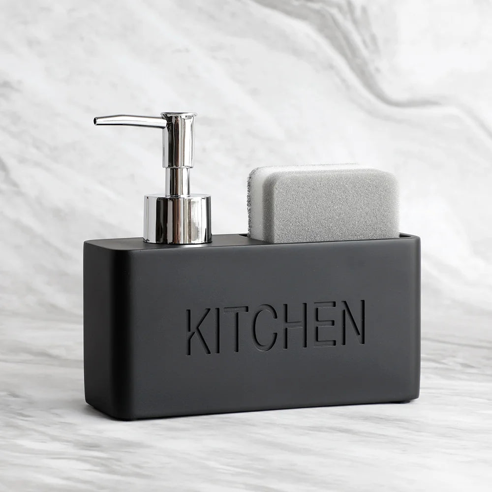 Set Distributeur Savon Cuisine Pierre Sable Blanc
