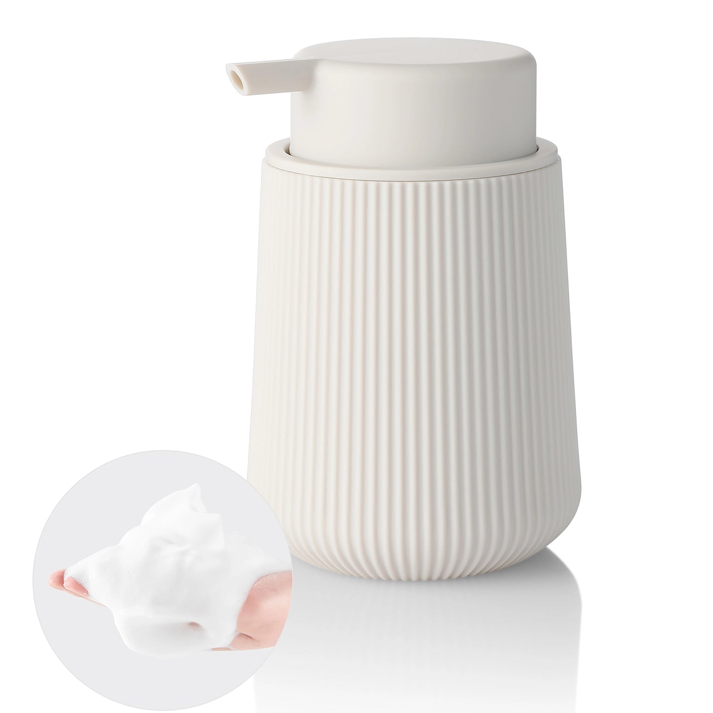 Distributeur Savon Mousse Noir Mat Rayé Blanc - 320ml
