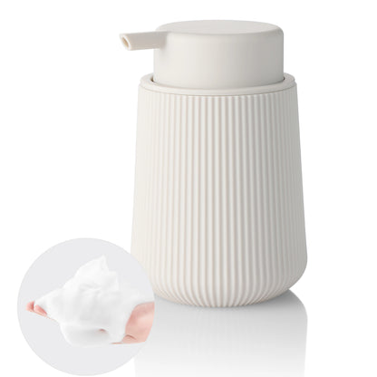 Distributeur Savon Mousse Noir Mat Rayé Blanc - 320ml