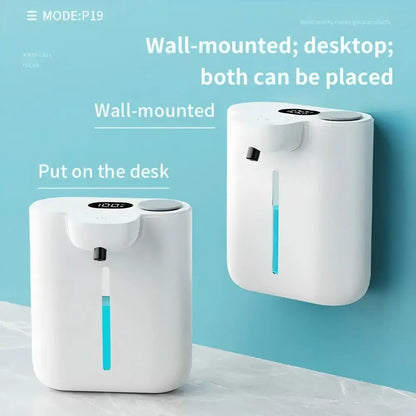 Distributeur Savon Automatique 500ml Blanc - Mousse - Écran LED