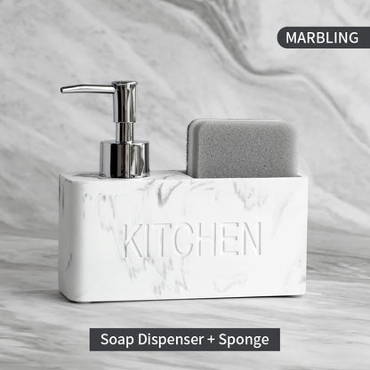 Set Distributeur Savon Cuisine Pierre Bleu Sable